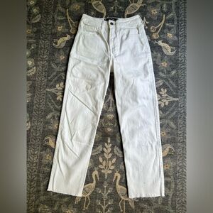 Hollister White High-Rise Vintage Straight Jeans